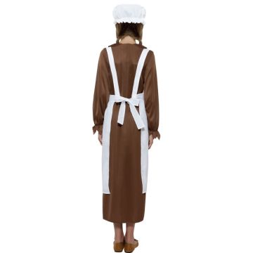 Girls Victorian Orphan Apron and Mob Cap - White Costume Accessory Set