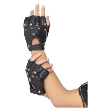 80s Black Punk Gloves cs22444