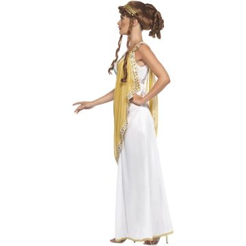 Adult Helen of Troy Costume - Womens Greek Goddess Dress with Gold Drape & Headpiece