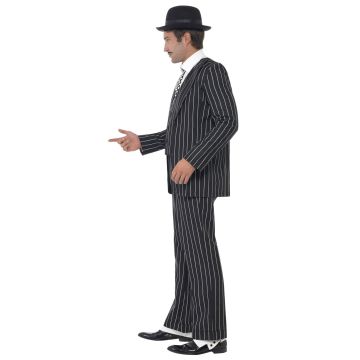 Gangster 20s Costume Mens - 3-Piece Pinstripe Suit with Waistcoat