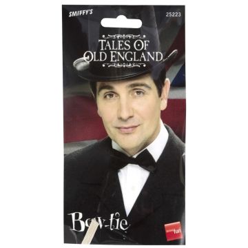 Adult Victorian Bow-Tie Black Satin - Tales of Old England Gentleman Accessory
