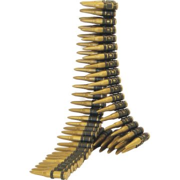 Army And FBI Cosutmes - Licensed Bandolier Bullet Belt Costume Rambo Commando Gold Die Hard Army Fancy Dress Party Mexican Lara Croft Bullet Belt Cowboy Cowgirl Western Rambo Military Bandit Gangster Fancy Dress 
