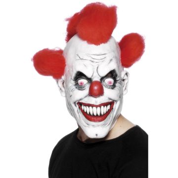 Accessories - Scary Clown 3/4 Mask With Hair Horror Circus Halloween Costume Accessory