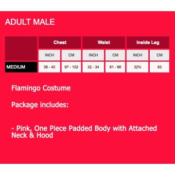 Adult Flamingo Costume - Pink Tropical Bird Suit with Hood and Beak