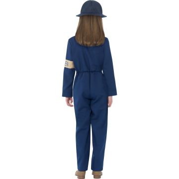 Kids WWII Air Raid Warden Costume - Horrible Histories Jumpsuit with Hat & Bag