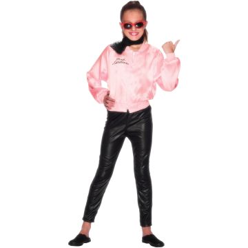 Kids 50's 1950's Grease Pink Lady Satin Jacket Costume 27490_3