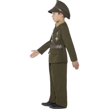 Boys Army Officer Costume - WWII Military Dress Uniform with Cap
