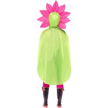 Adult Flower Poncho Costume with Petal Hood - Lime Green Daisy Outfit