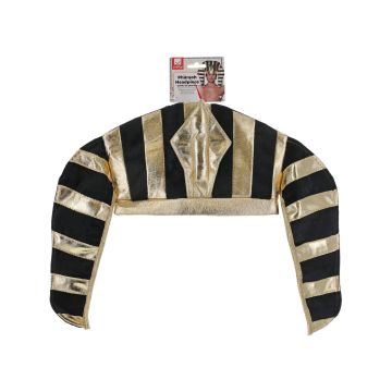 Adult Egyptian Pharaoh Headpiece - Gold & Black Striped Nemes with Cobra
