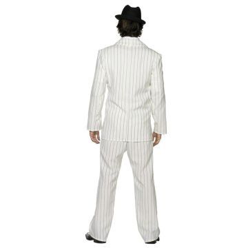 1920s Guy Costume - White Pinstripe Gangster Suit with Tie