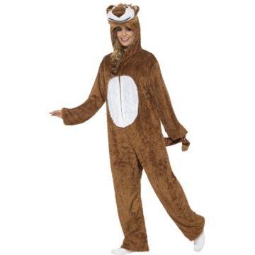 Adult Lion Onesie Pyjamas - Plush Full-Body Costume with Hood and Tail