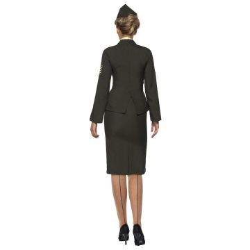 Army Dress Up - Womens 1940s Military Officer Costume with Jacket Skirt Hat