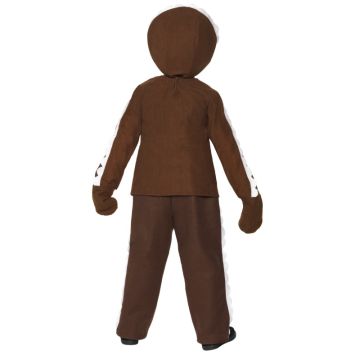 Kids Gingerbread Man Costume - 3-Piece Brown Cookie Suit with Headpiece