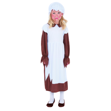 Girls Victorian Poor Girl Costume with Bonnet - Historical Dress