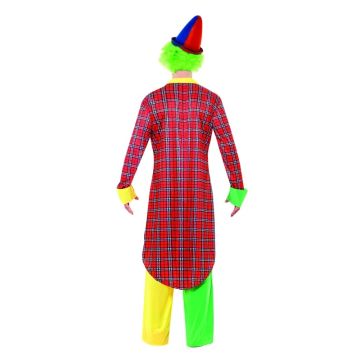 Adult La Circus Clown Costume - Red Tartan Jacket with Split-Leg Pants