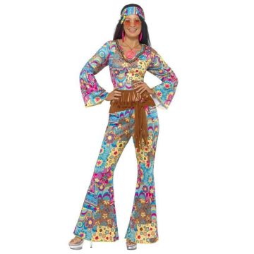 60s, 70s Costumes Australia - Ladies Flower Power 60s 70s Retro Hippie Go Go Girl Disco Licensed Costume Fancy Dress Hen Xmas Party