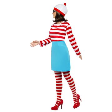 Womens Costume Wally - Wenda Striped Skirt Outfit with Hat & Glasses