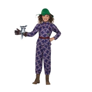 Purple plaid Awful Auntie character costume for Book Week events
