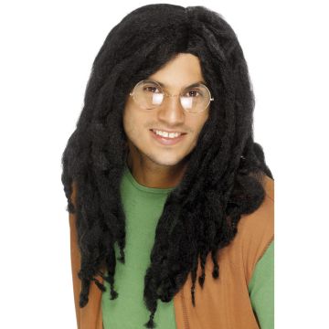 Adult Black Dreadlock Wig - Rasta Reggae Musician Long Hair Wig