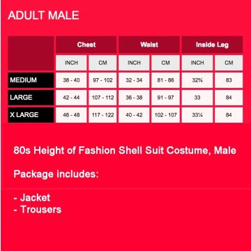 Adult 80s Shell Suit Tracksuit Costume - Neon Retro Athletic Set