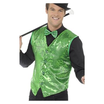 green Sequin Waistcoat Show Costume cs43131