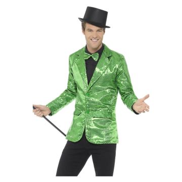 Green Mens Sequin Jacket cs43134