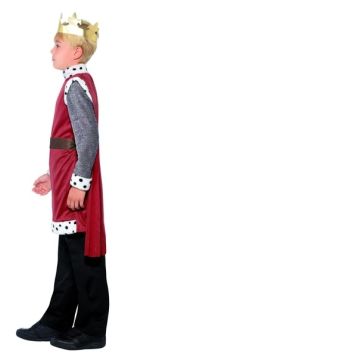 Kids King Arthur Medieval Costume with Cape and Crown