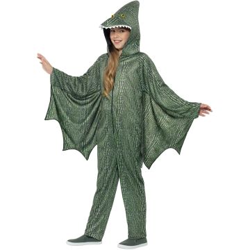 Kids Pterodactyl Dinosaur Costume - Hooded Jumpsuit with Wings