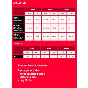 Kids Roman Soldier Costume with Cape and Armour Cuffs