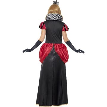 Adult Queen of Hearts Costume Dress with Crown - Alice in Wonderland