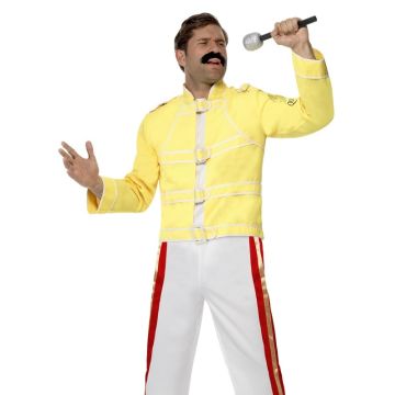 Mens Freddie Mercury Costume 80s Queen Freddy Rock Star Outfit