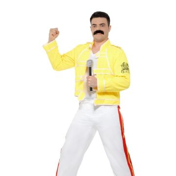 Mens Freddie Mercury Costume 80s Queen Freddy Rock Star Outfit