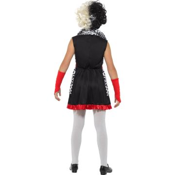 Girls Villain Dress Costume - Evil Fashion Designer Outfit with Gloves
