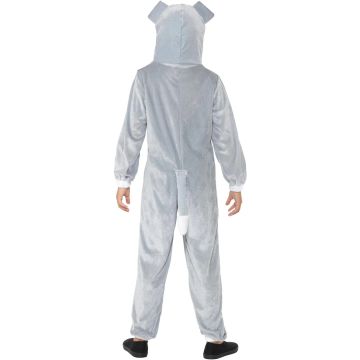 Child Dog Costume - Grey Puppy Onesie with Hood and Tail