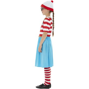 Kids Wenda from Where's Wally Costume - Girls Red Striped Dress Set