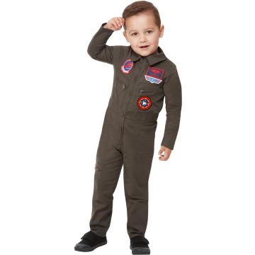 Kids Top Gun Fighter Pilot Costume - Licensed Military Jumpsuit