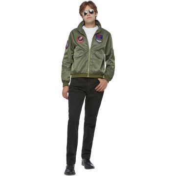 Mens Top Gun Maverick Bomber Jacket Pilot Costume