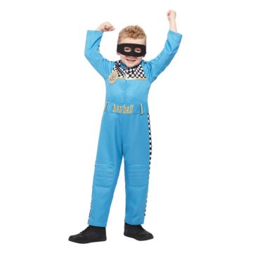 Kids Bad Dad Book Character Costume - Race Car Driver Jumpsuit with Eyemask