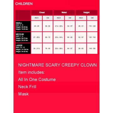 Kids Creepy Clown Costume