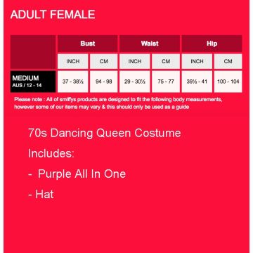 Women's 70s Disco Jumpsuit Costume with Hat - Purple Dancing Queen