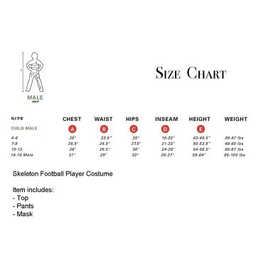 Kids Zombie Football Player Costume with Mask - Undead Athlete Set