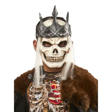 Kids Skeleton King Costume - Deluxe Dead Monarch Halloween Set with Cape, Mask & Crown