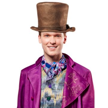Adult Willy Wonka Deluxe Costume - Purple Tailcoat Set with Top Hat