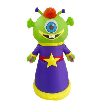 Adult Inflatable Alien Costume with Purple Dress and Star Belt