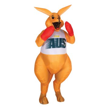 Adult Boxing Kangaroo Inflatable Costume - Team Australia Mascot Suit