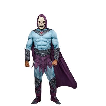 Adult Deluxe Skeletor Costume - Masters of the Universe Muscle Jumpsuit with Cape