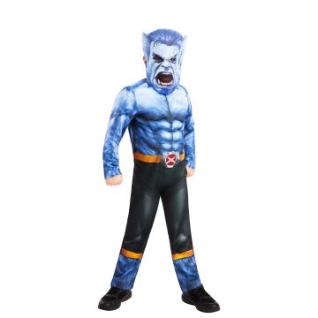 Kids Beast X-Men Costume - Blue Muscle Jumpsuit with Mask