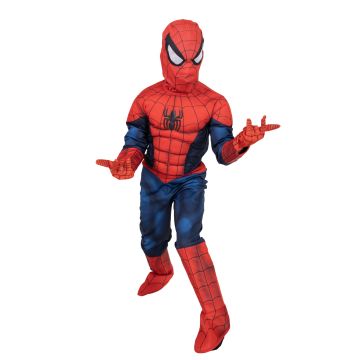 Kids Spider-Man Iron Spider Costume - Padded Muscle Jumpsuit with Mask