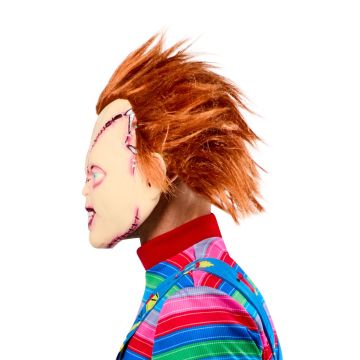 Adult Chucky Overhead Mask with Hair - Child's Play Horror Character Accessory