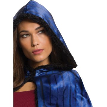 Adult Wonder Woman Deluxe Hooded Cape - Blue & Gold Reversible Satin Accessory
